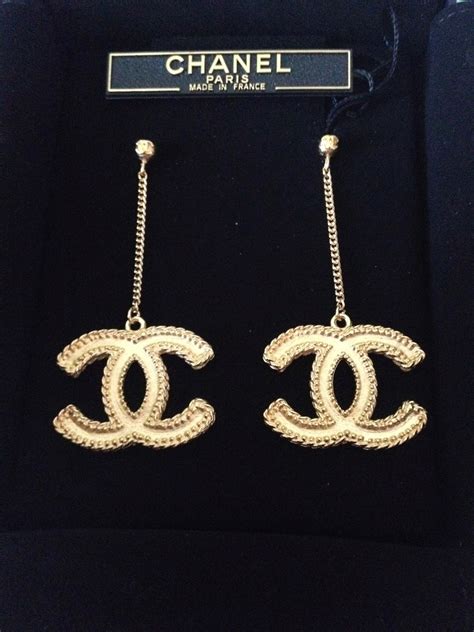 chanel logo earrings replica|large chanel inspired earrings.